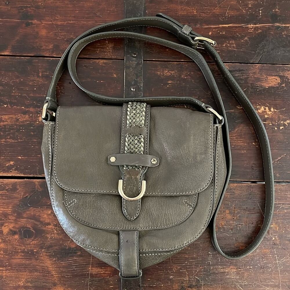 Cole Haan Olive Green Leather Mini Crossbody 8"x7"x2"